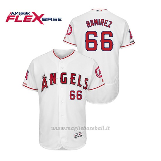 Maglia Baseball Uomo Los Angeles Angels Jc Ramirez 150th Aniversario Patch Flex Base Bianco